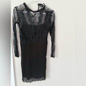 Zara Black Lace Long Sleeve Dress